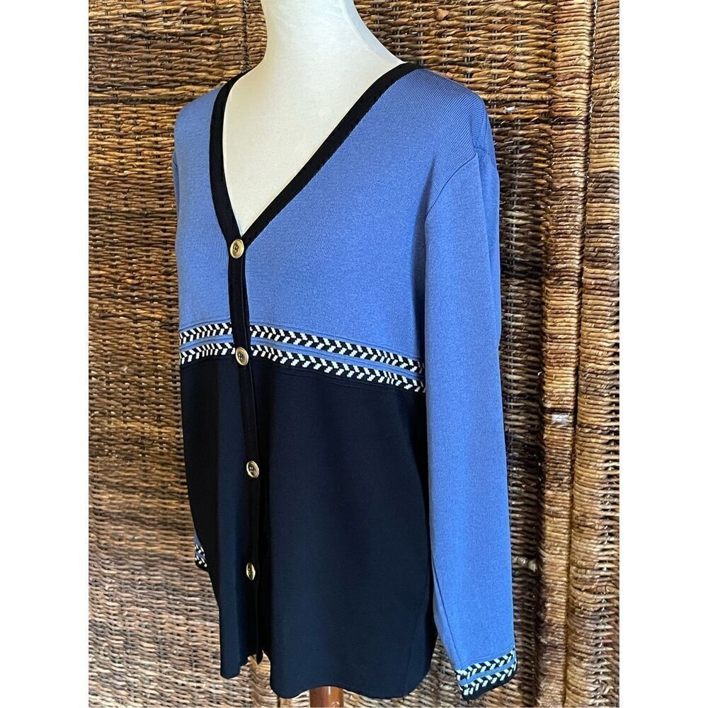 Howard Wolf Escape Womens Cardigan Sweater V-Neck Long Sleeve Button Up Blue/Bl - Picture 11 of 13